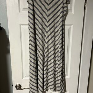 Striped Gray and White Women's Skirt